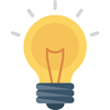 Ícono de bombillo encendido